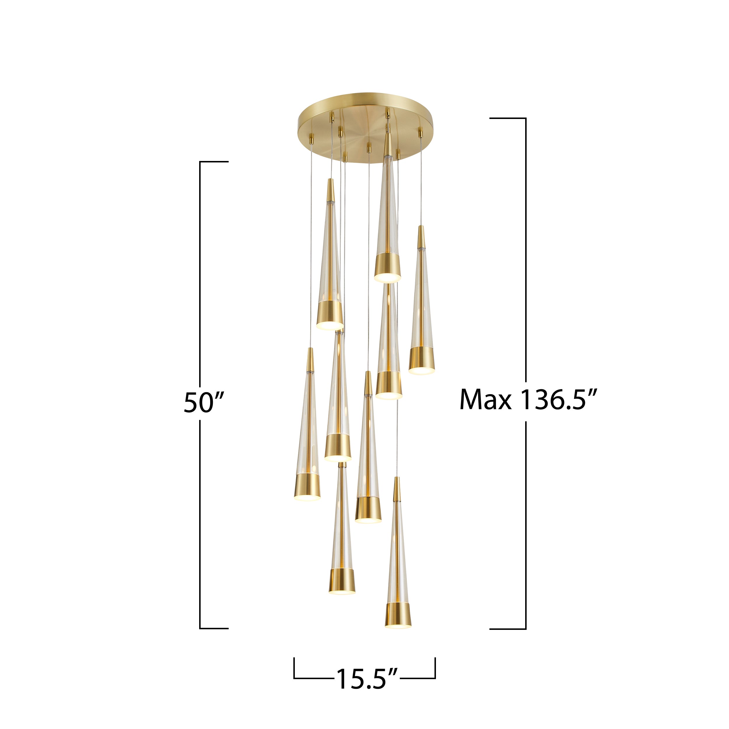 Sunnyvale Collection 9-Light Chandelier Brass