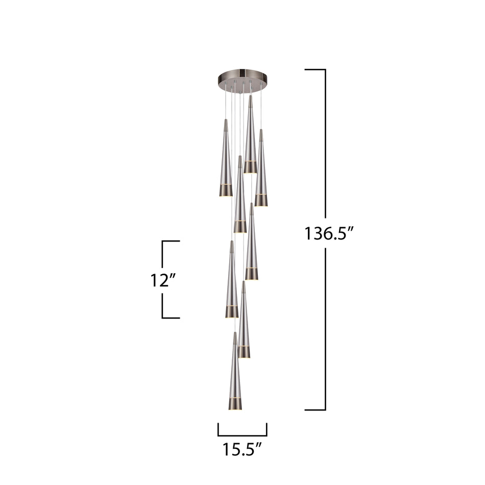 Sunnyvale Collection 9-Light Chandelier Pearl Black and Smoke