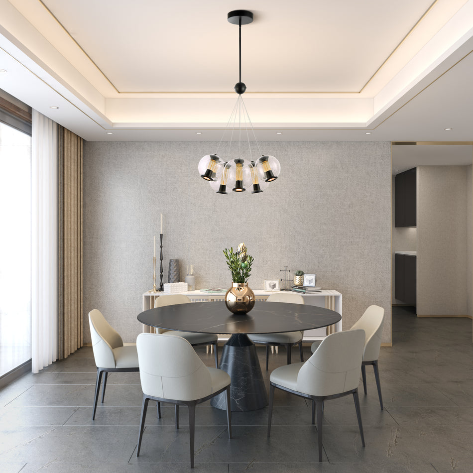 Arlo Collection 8-Light Chandelier Black