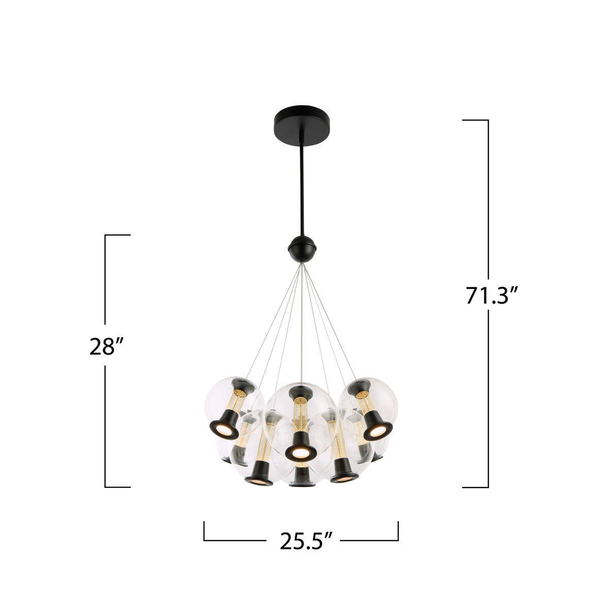 Arlo Collection 8-Light Chandelier Black