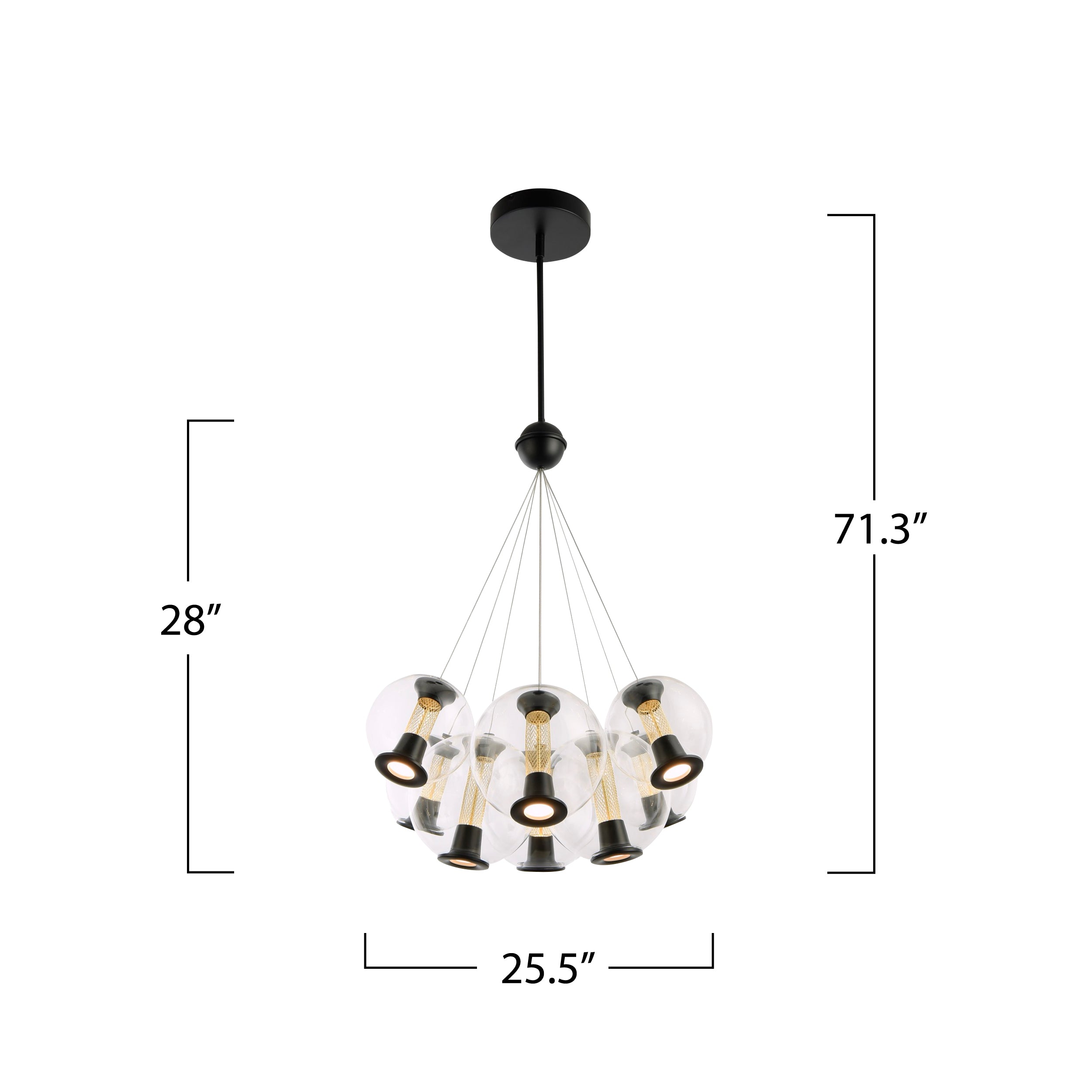 Arlo Collection 8-Light Chandelier Black