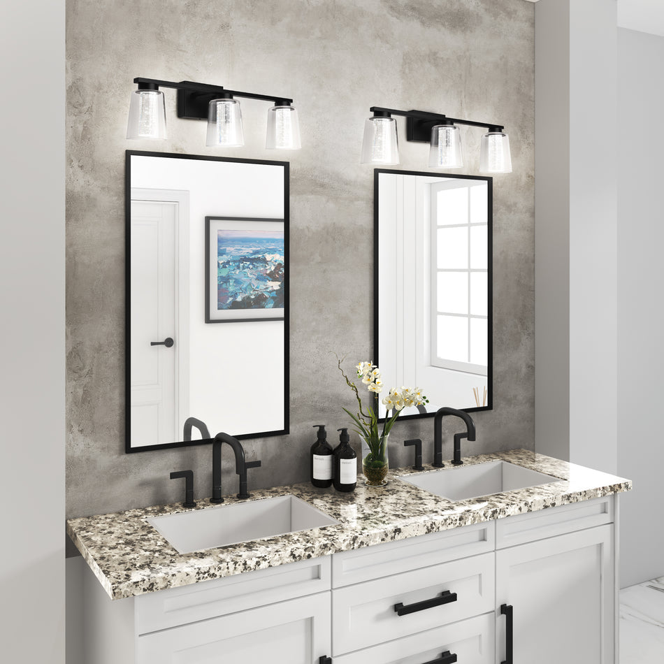 Dalton Collection 3-Light Bathroom Vanity Fixture Black