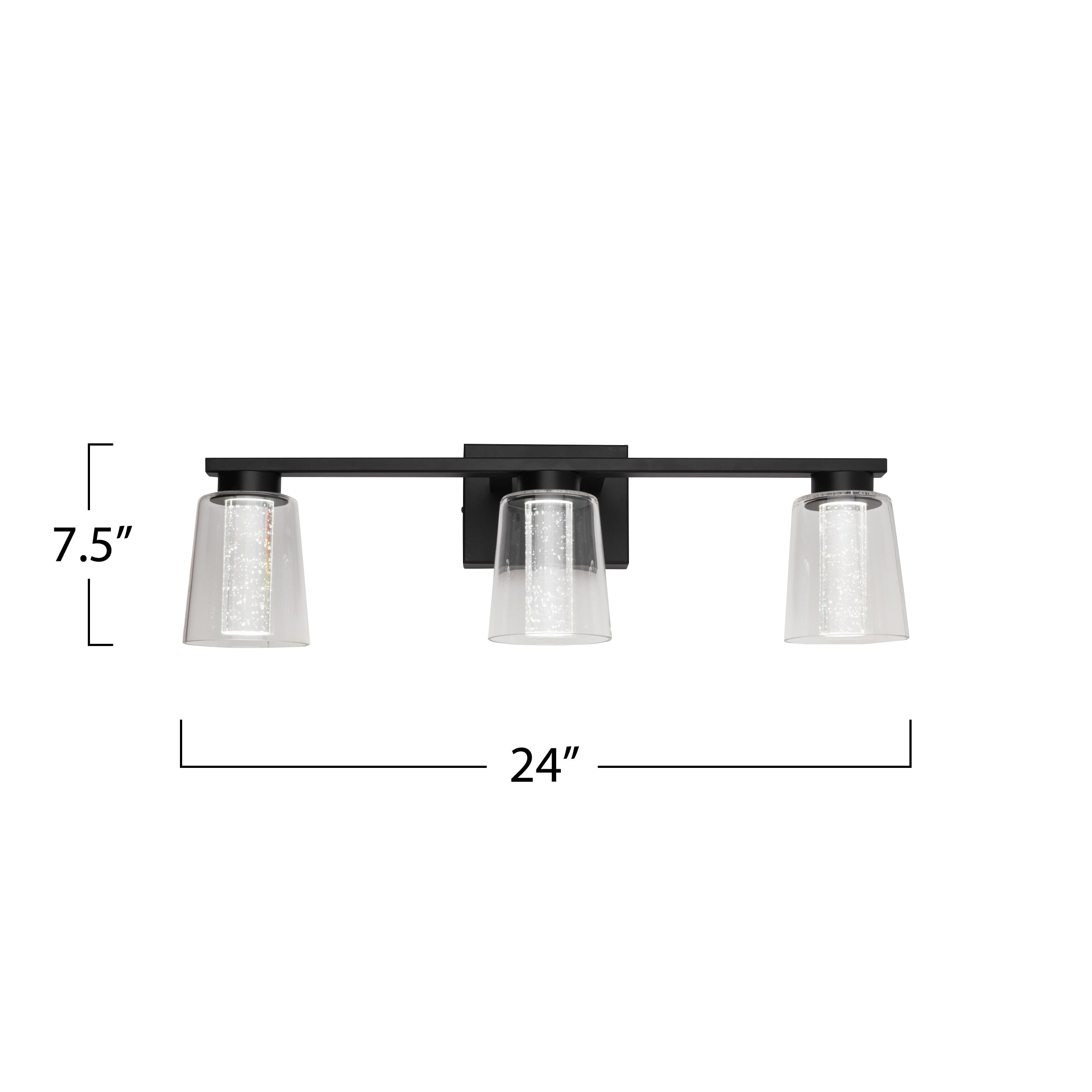 Dalton Collection 3-Light Bathroom Vanity Fixture Black