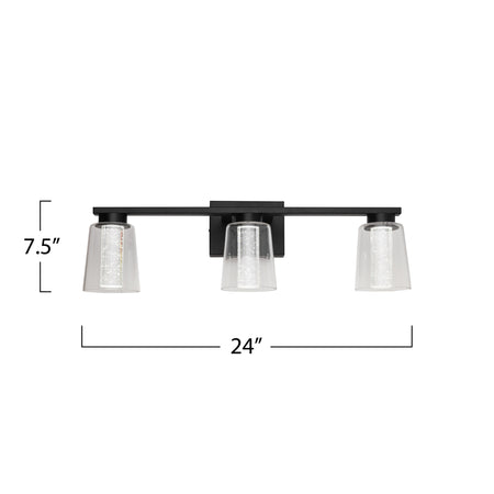 Dalton Collection 3-Light Bathroom Vanity Fixture Black