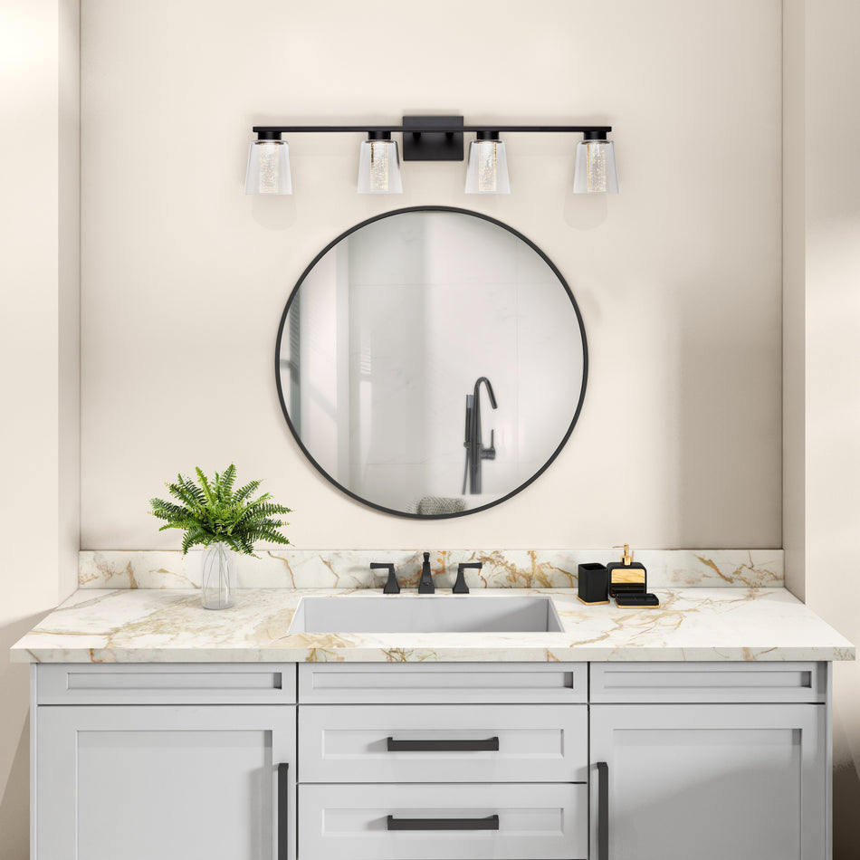 Dalton Collection 4-Light Bathroom Vanity Fixture Black
