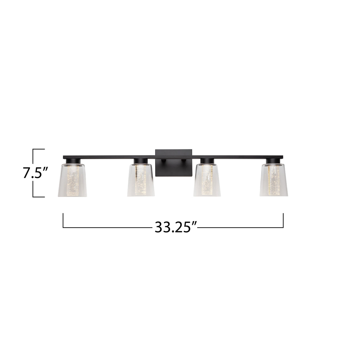 Dalton Collection 4-Light Bathroom Vanity Fixture Black