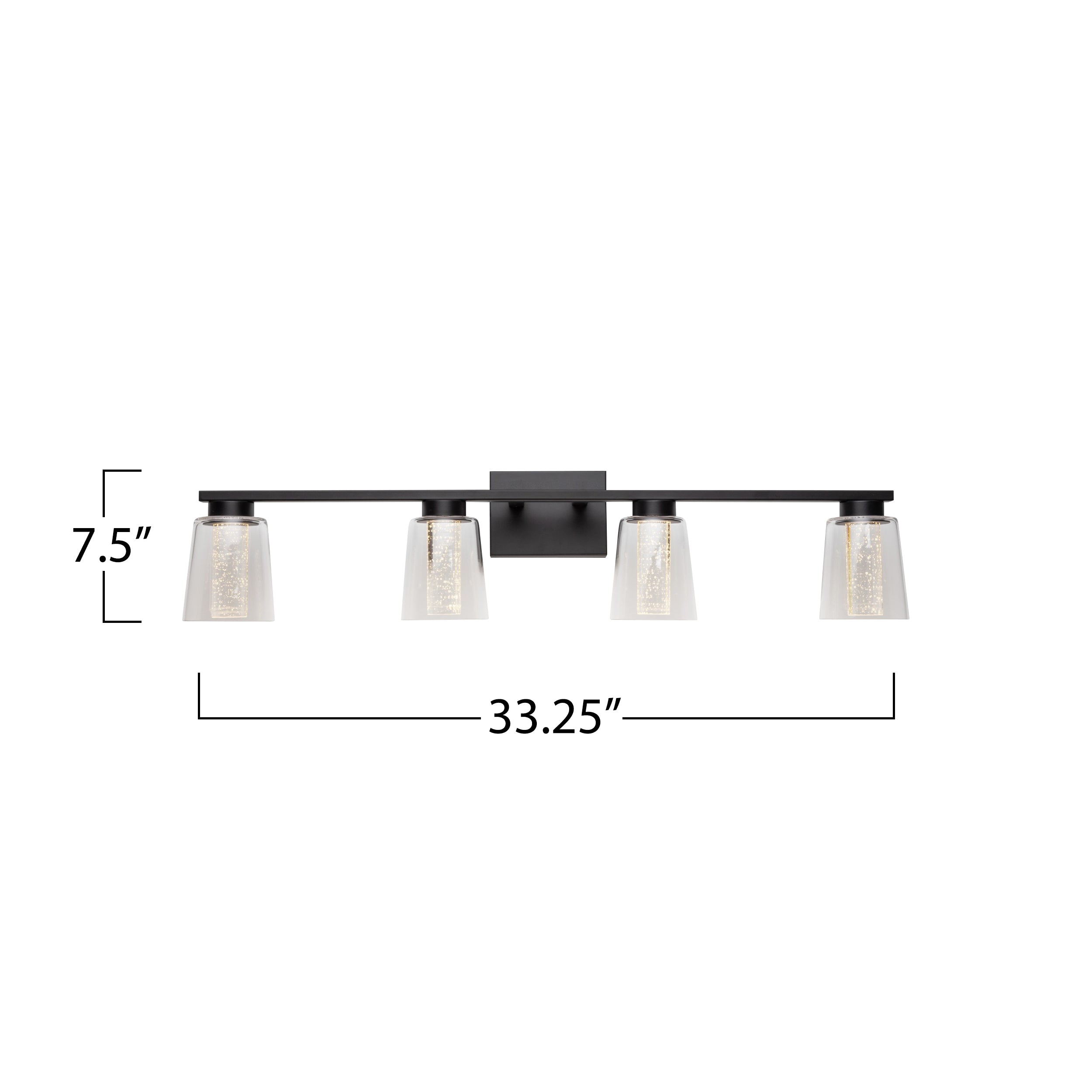 Dalton Collection 4-Light Bathroom Vanity Fixture Black