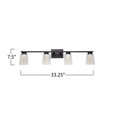 Dalton Collection 4-Light Bathroom Vanity Fixture Black