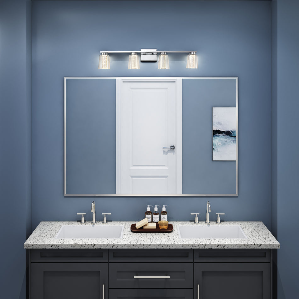 Dalton Collection 4-Light Bathroom Vanity Fixture Chrome