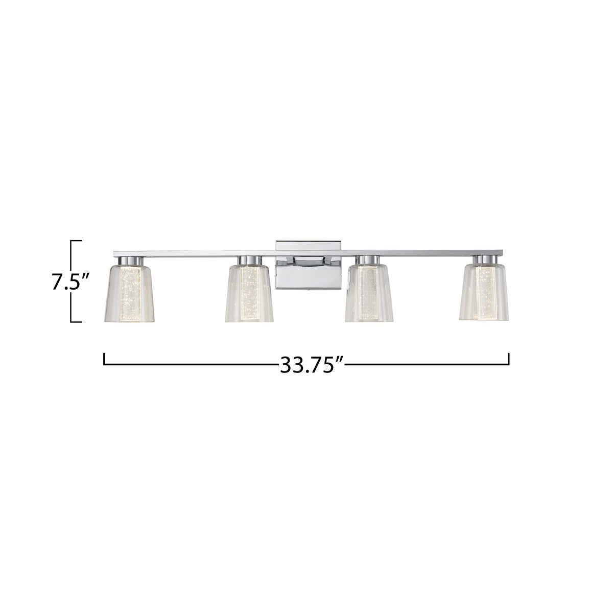 Dalton Collection 4-Light Bathroom Vanity Fixture Chrome