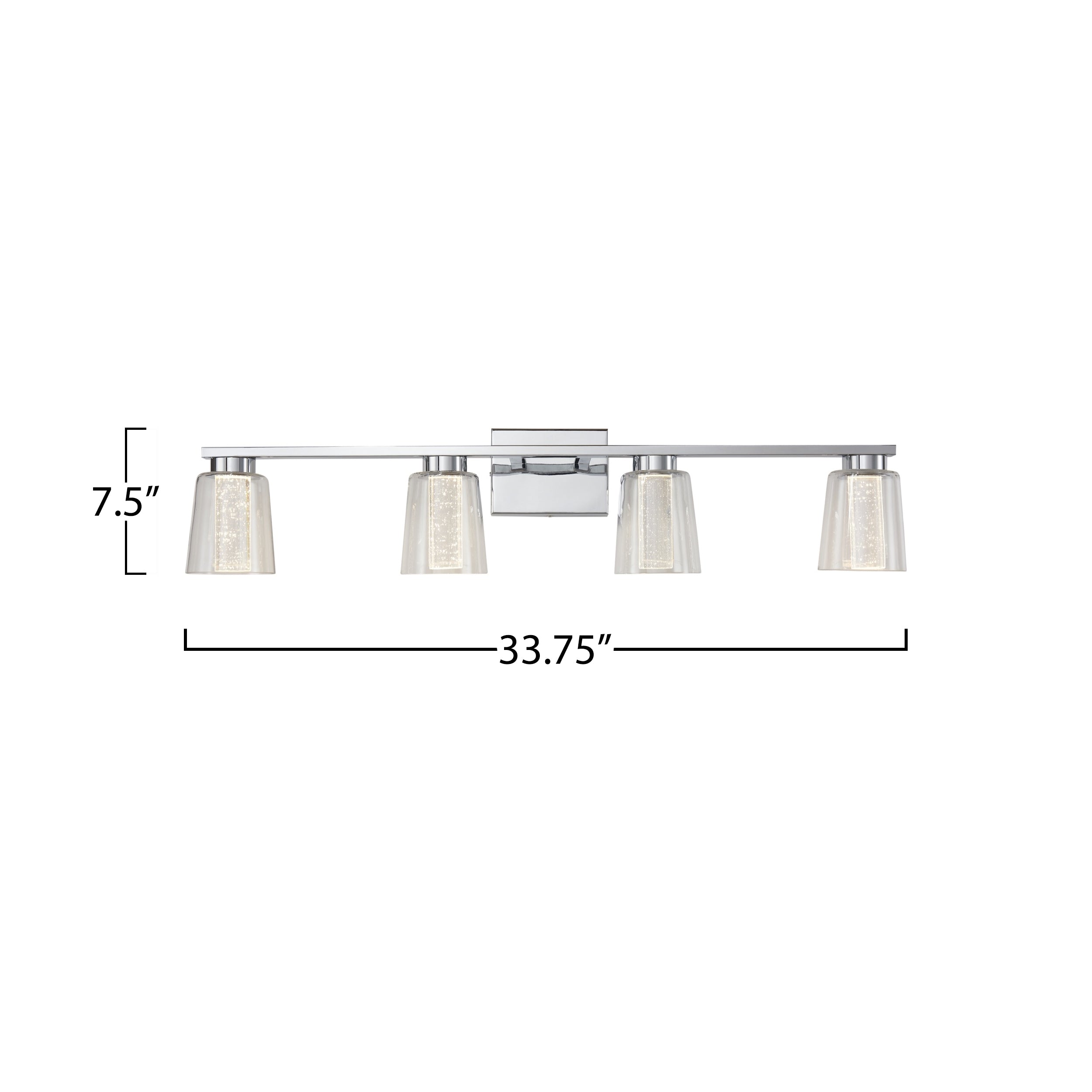 Dalton Collection 4-Light Bathroom Vanity Fixture Chrome