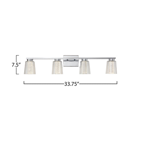 Dalton Collection 4-Light Bathroom Vanity Fixture Chrome