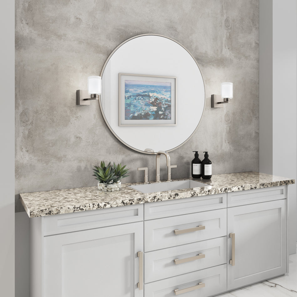 Saville Collection 1-Light Bathroom Sconce Brushed Nickel