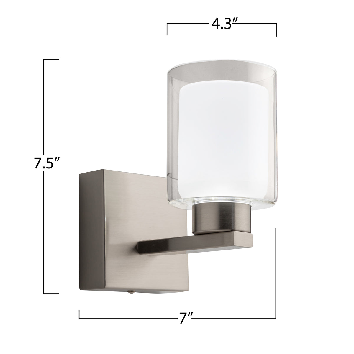 Saville Collection 1-Light Bathroom Sconce Brushed Nickel