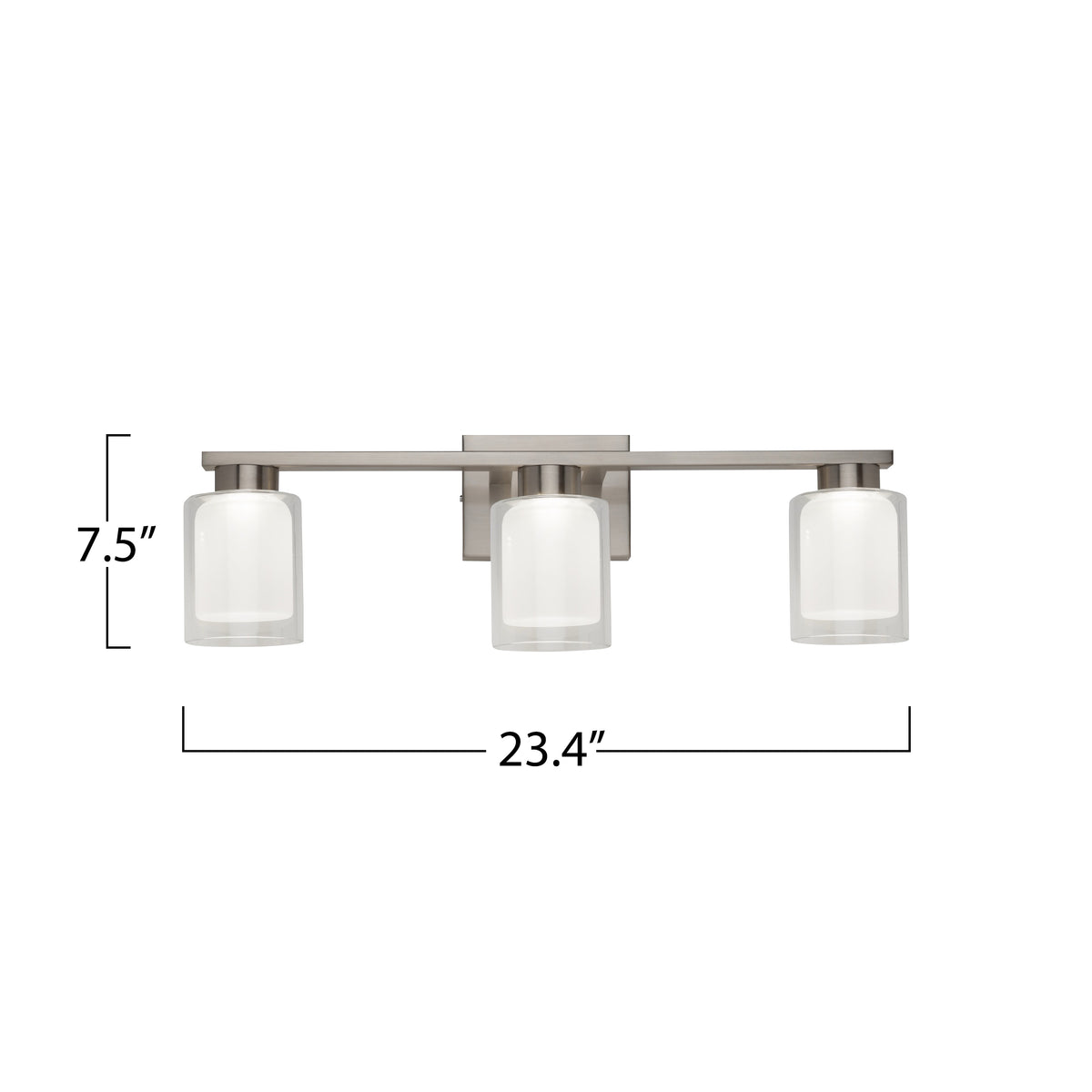 Saville Collection 3-Light Bathroom Vanity Fixture Brushed Nickel