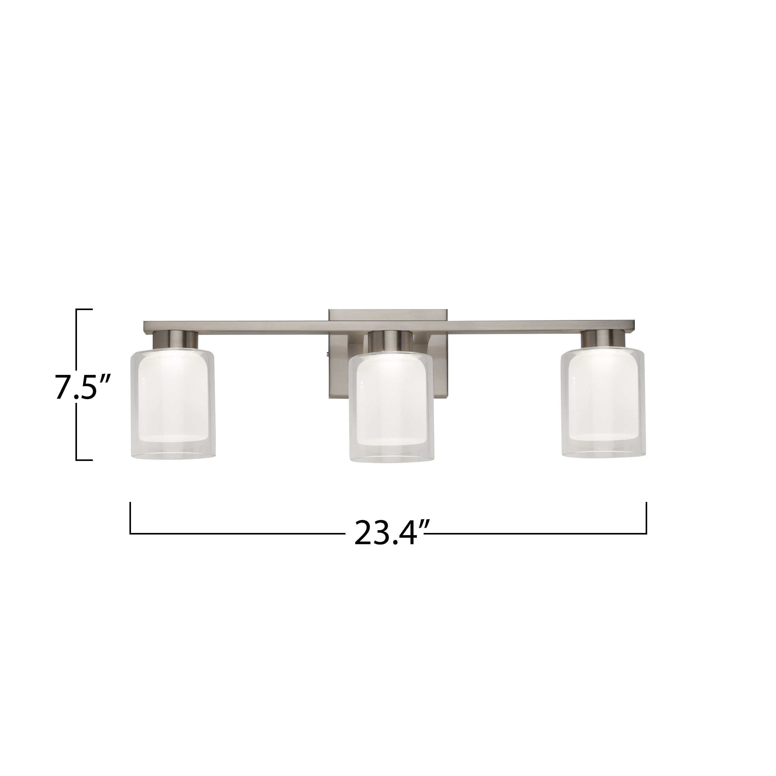 Saville Collection 3-Light Bathroom Vanity Fixture Brushed Nickel