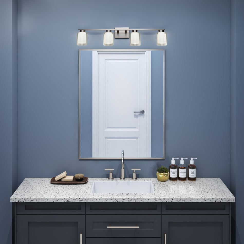 Saville Collection 4-Light Bathroom Vanity Fixture Brushed Nickel