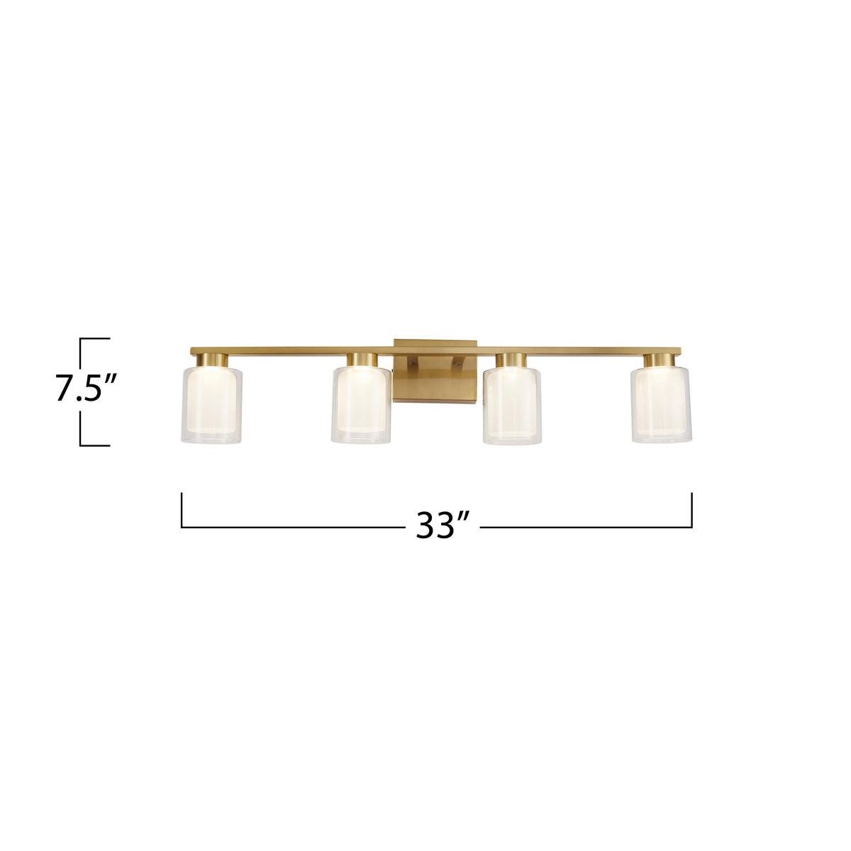 Saville Collection 4-Light Bathroom Vanity Fixture Brass