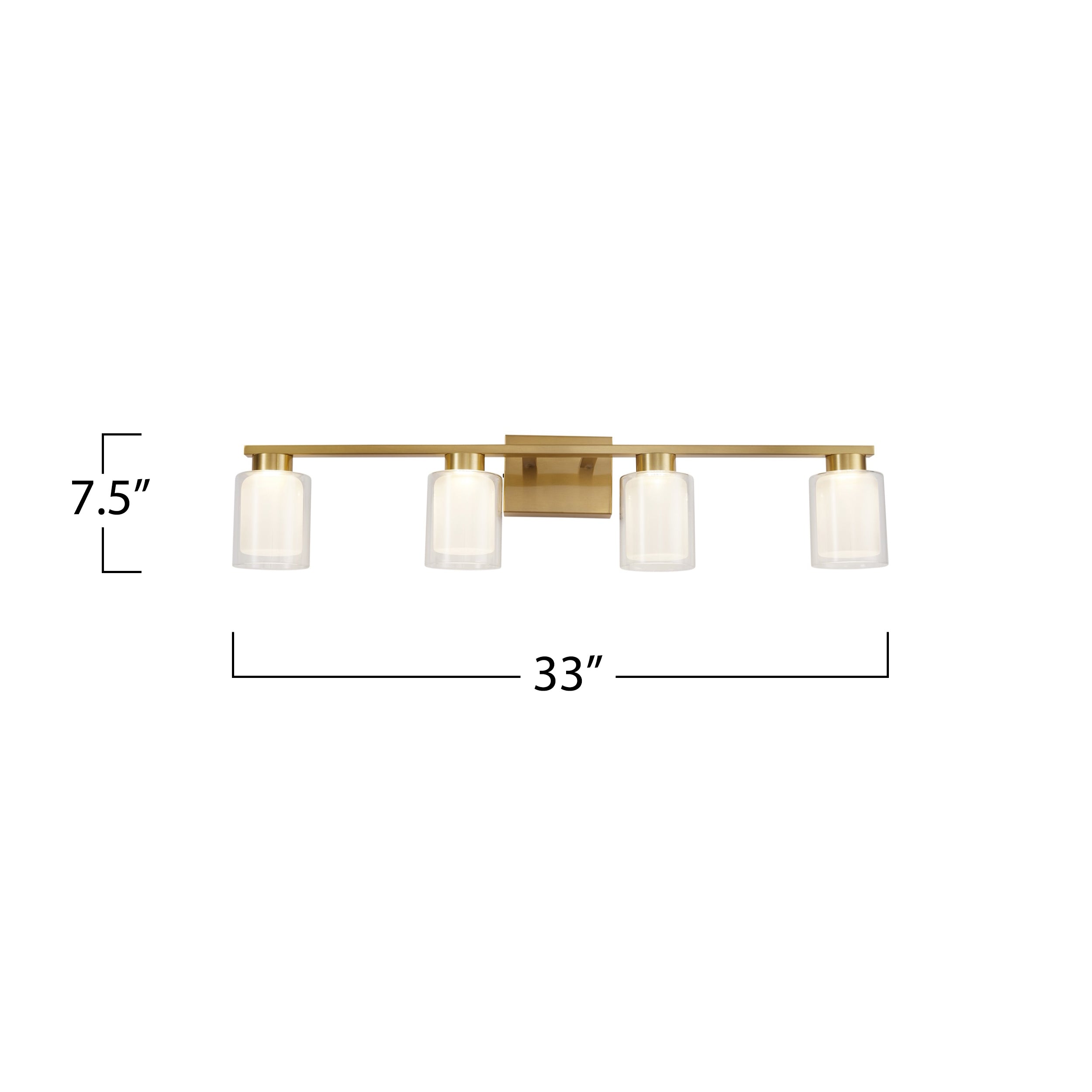 Saville Collection 4-Light Bathroom Vanity Fixture Brass