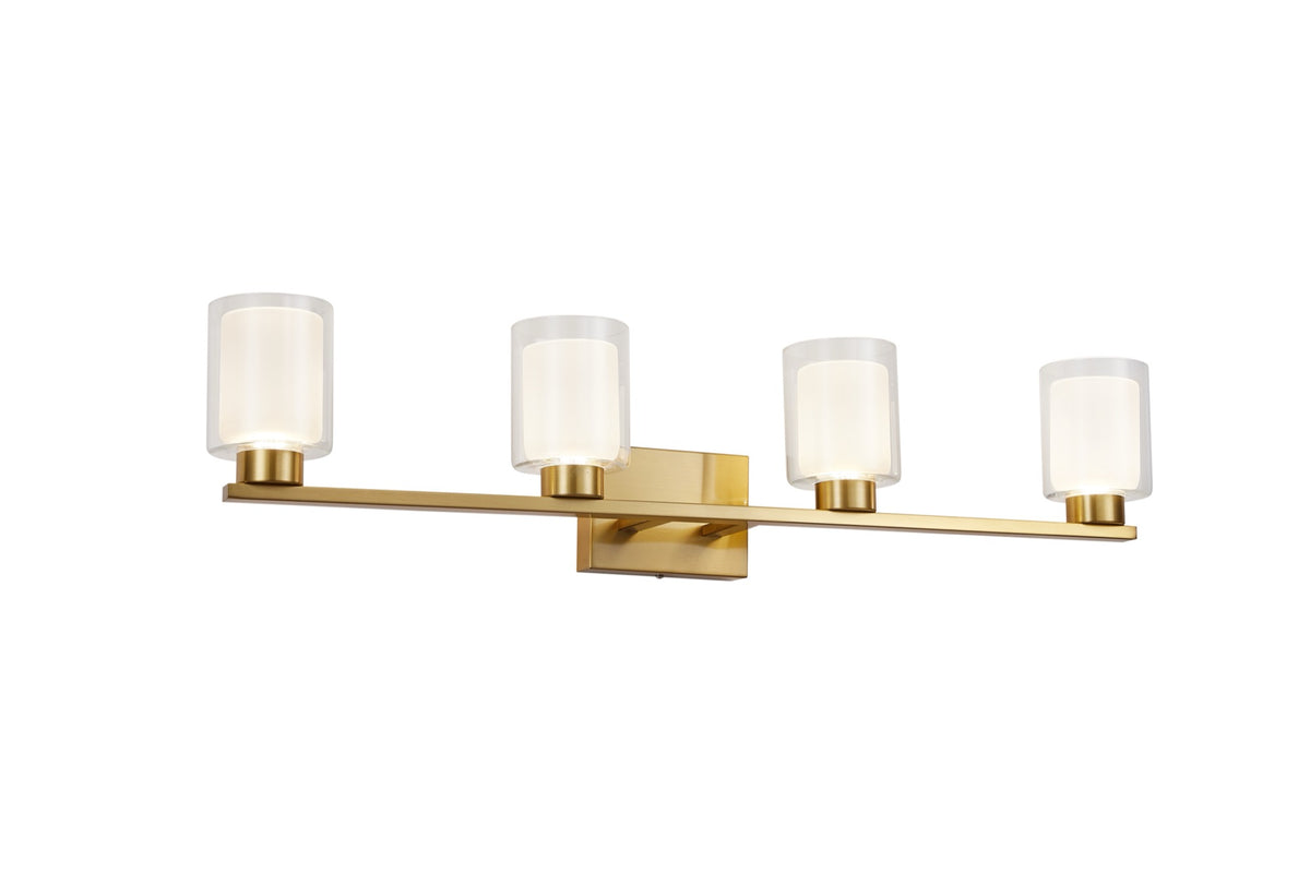 Saville Collection 4-Light Bathroom Vanity Fixture Brass