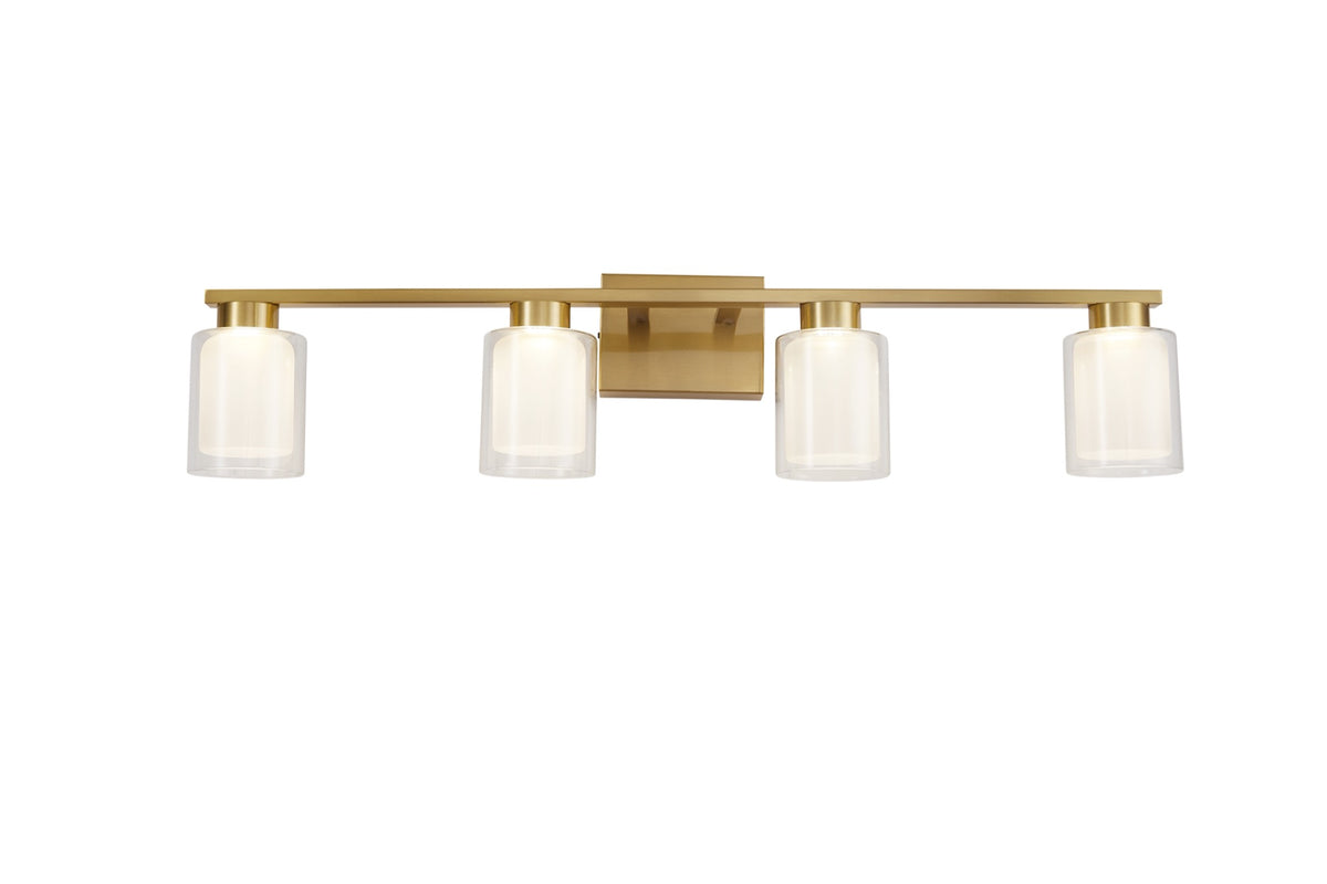 Saville Collection 4-Light Bathroom Vanity Fixture Brass