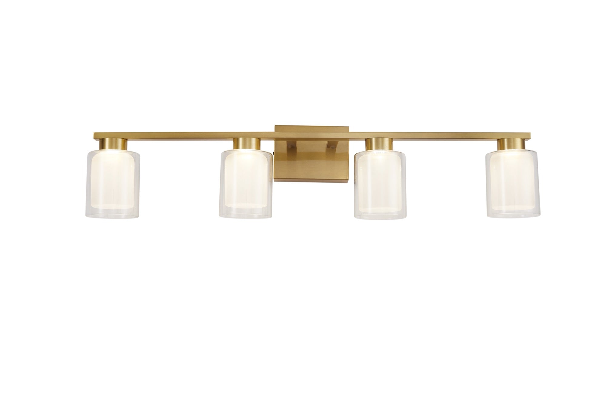 Saville Collection 4-Light Bathroom Vanity Fixture Brass