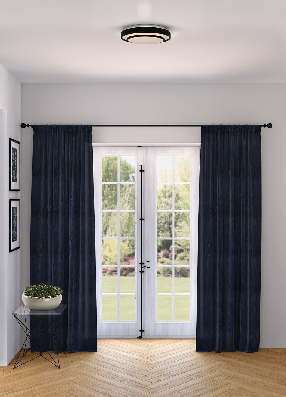 Aziza Collection 1-Light 15" Flush Mount Black