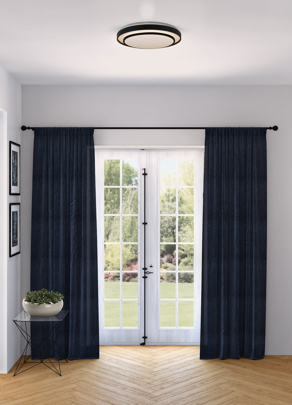 Aziza Collection 1-Light 19" Flush Mount Black