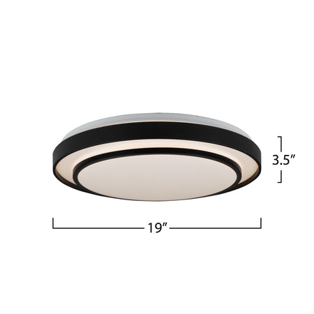 Aziza Collection 1-Light 19" Flush Mount Black
