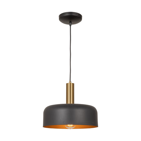 Orsa Collection 1-Light Pendant Black and Brushed Brass