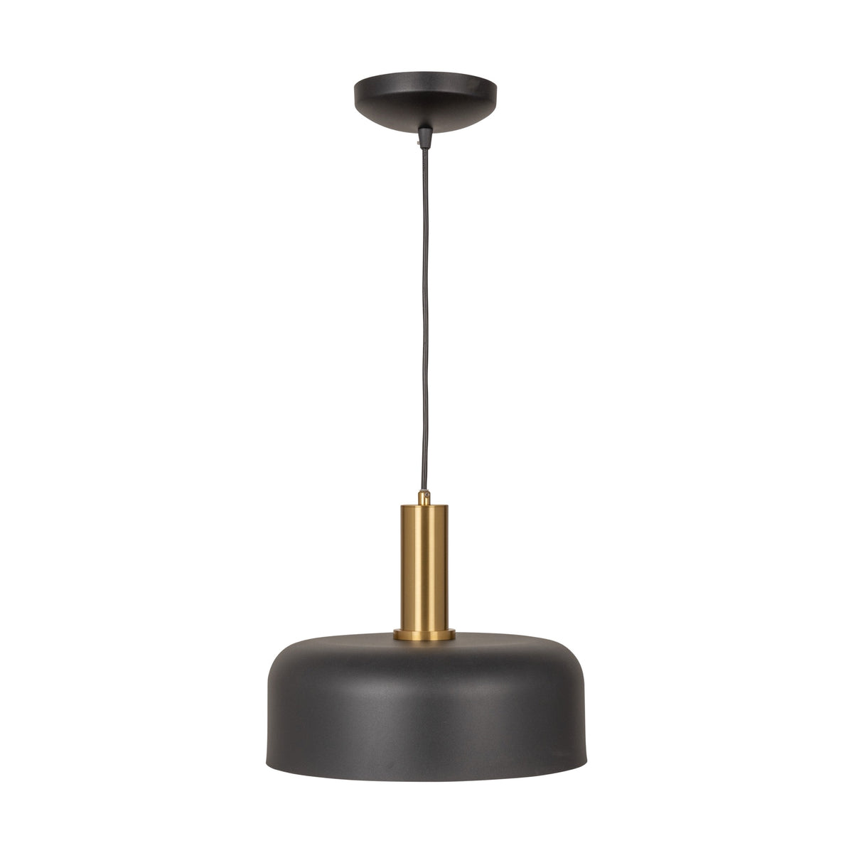 Orsa Collection 1-Light Pendant Black and Brushed Brass