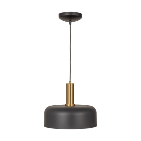 Orsa Collection 1-Light Pendant Black and Brushed Brass