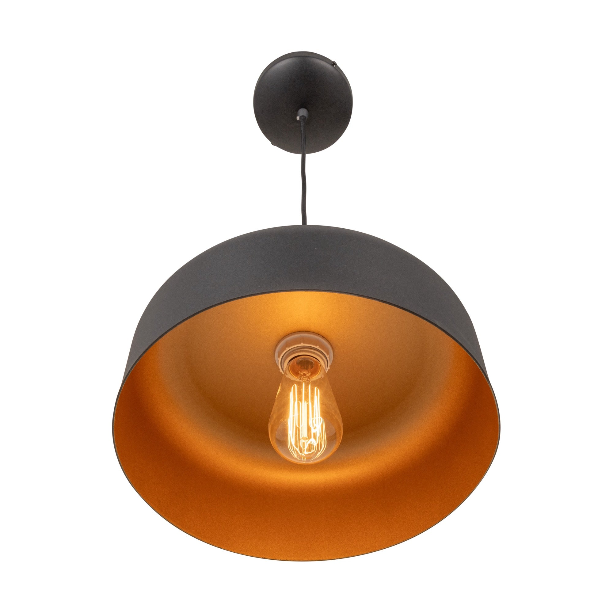 Orsa Collection 1-Light Pendant Black and Brushed Brass