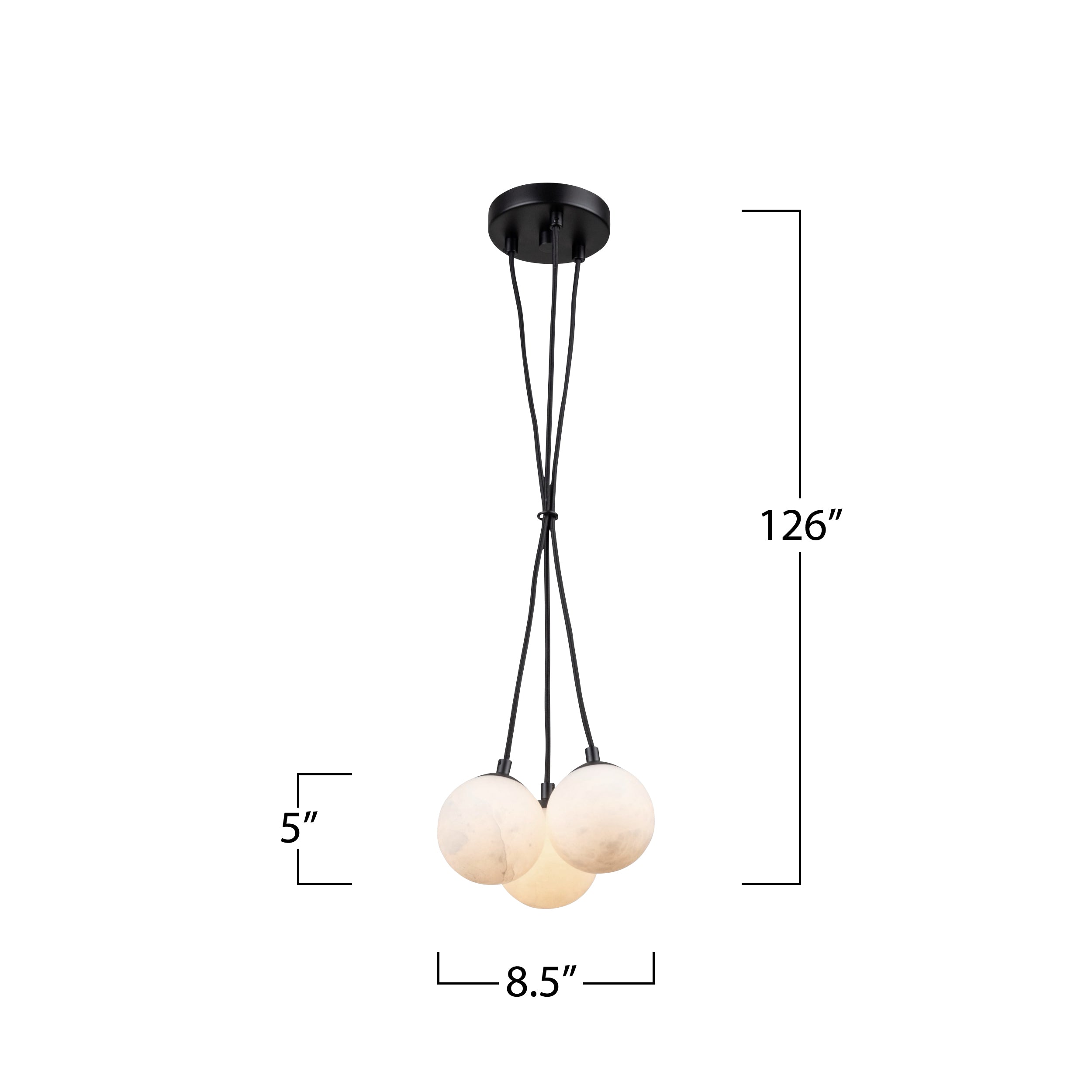 Camila Collection 3-Light Pendant Black
