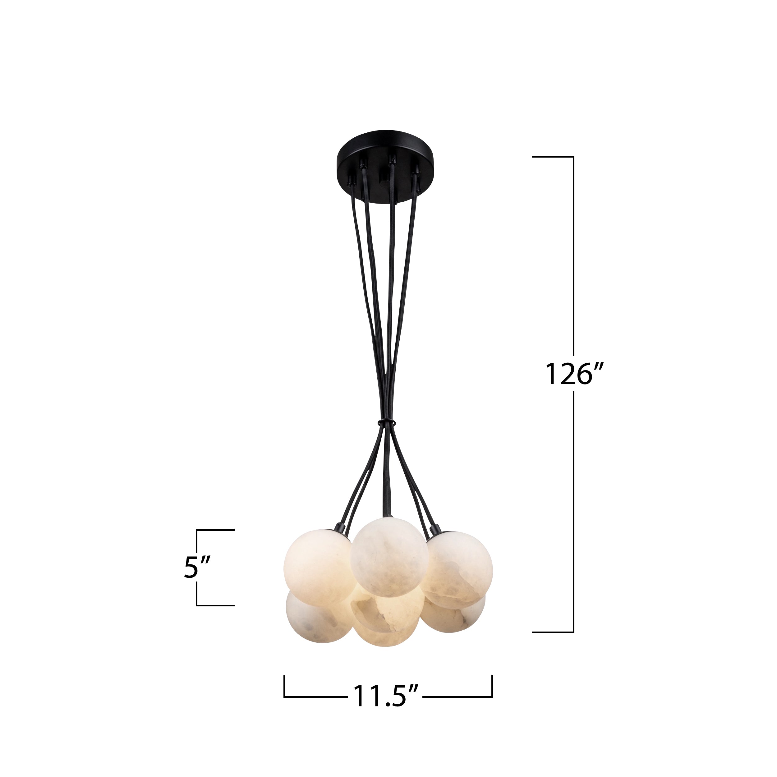 Camila Collection 7-Light Pendant Black