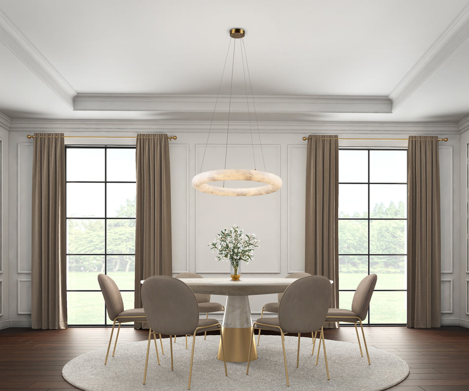 Camila Collection 1-Light 27" Chandelier Brushed Brass