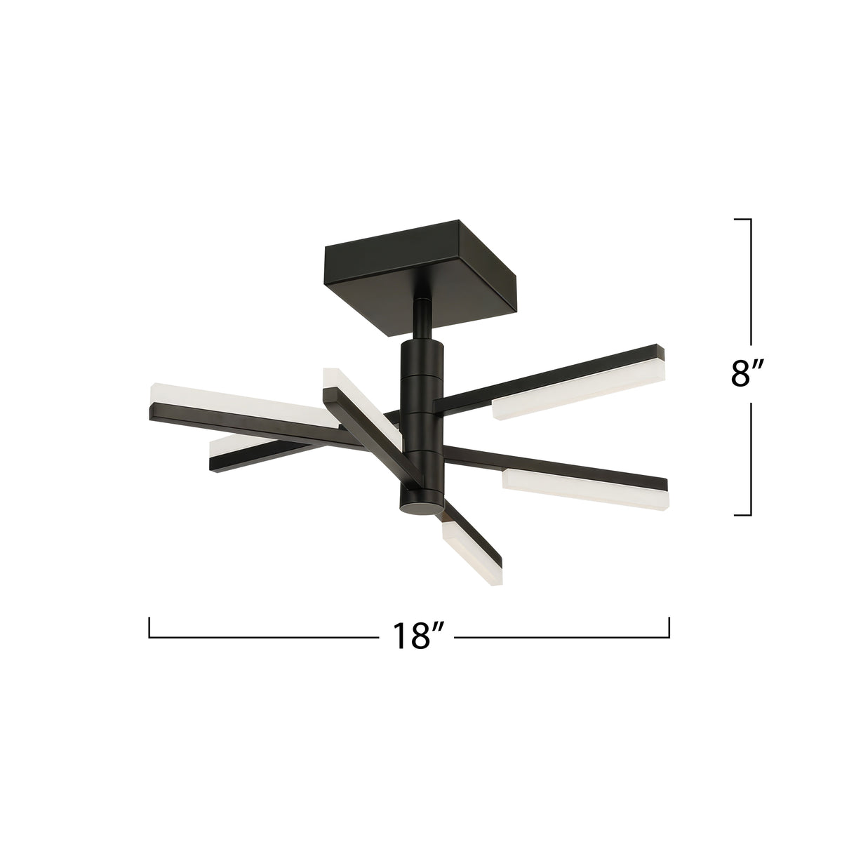 Stix - LED Semi-Flush Mount - Black