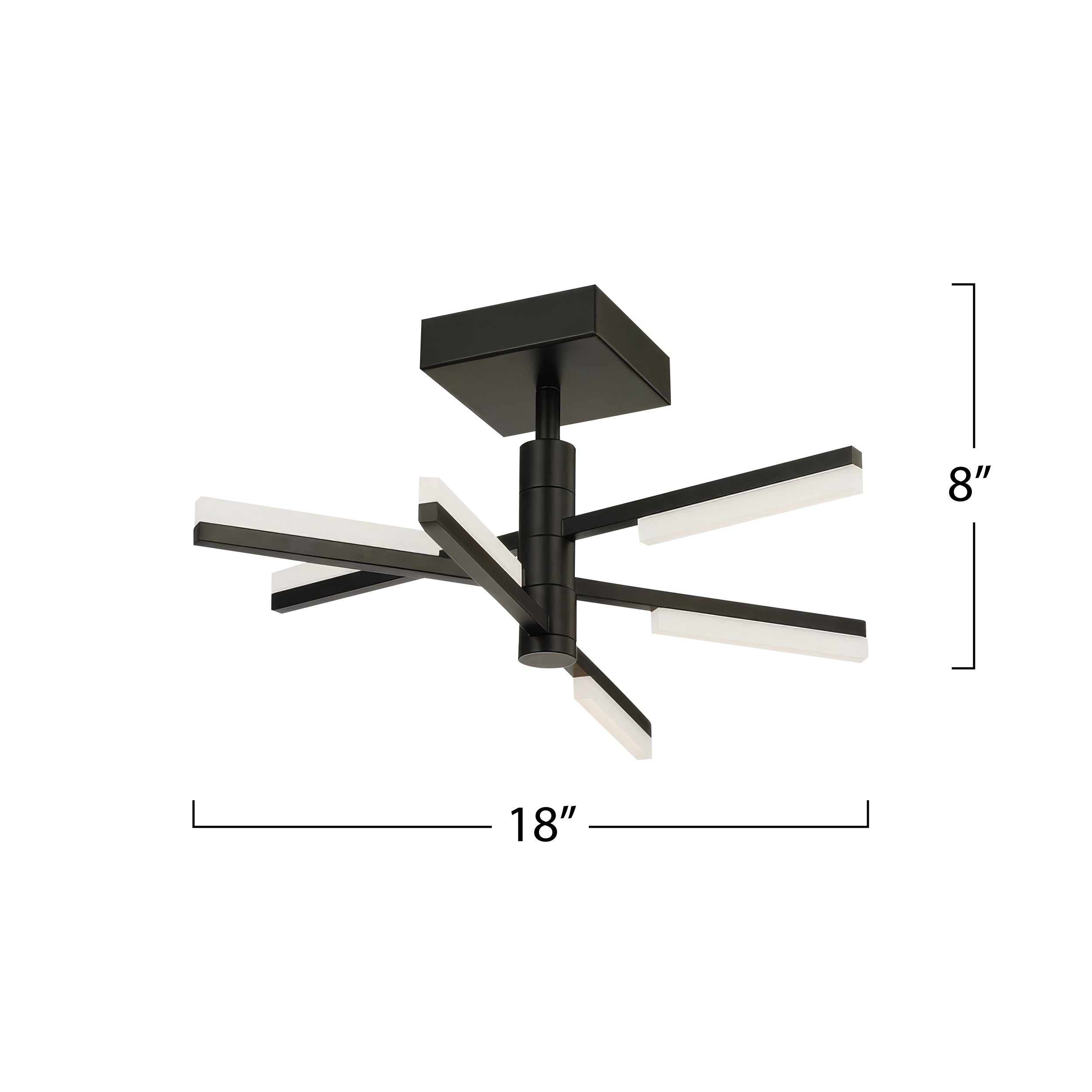 Stix - LED Semi-Flush Mount - Black