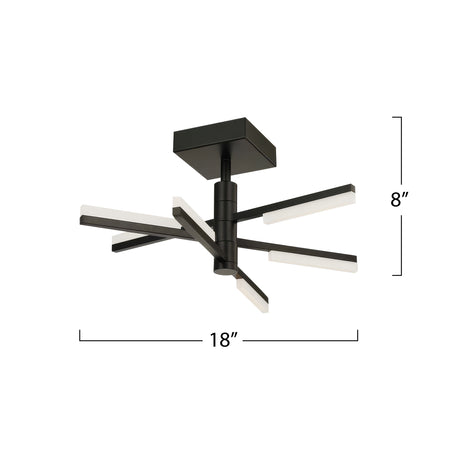 Stix - LED Semi-Flush Mount - Black
