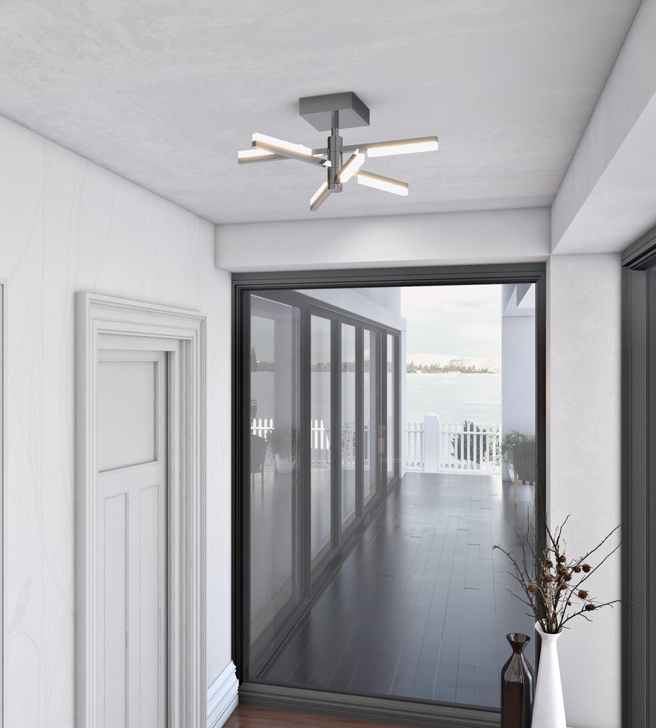 Stix - LED Semi-Flush Mount - Chrome