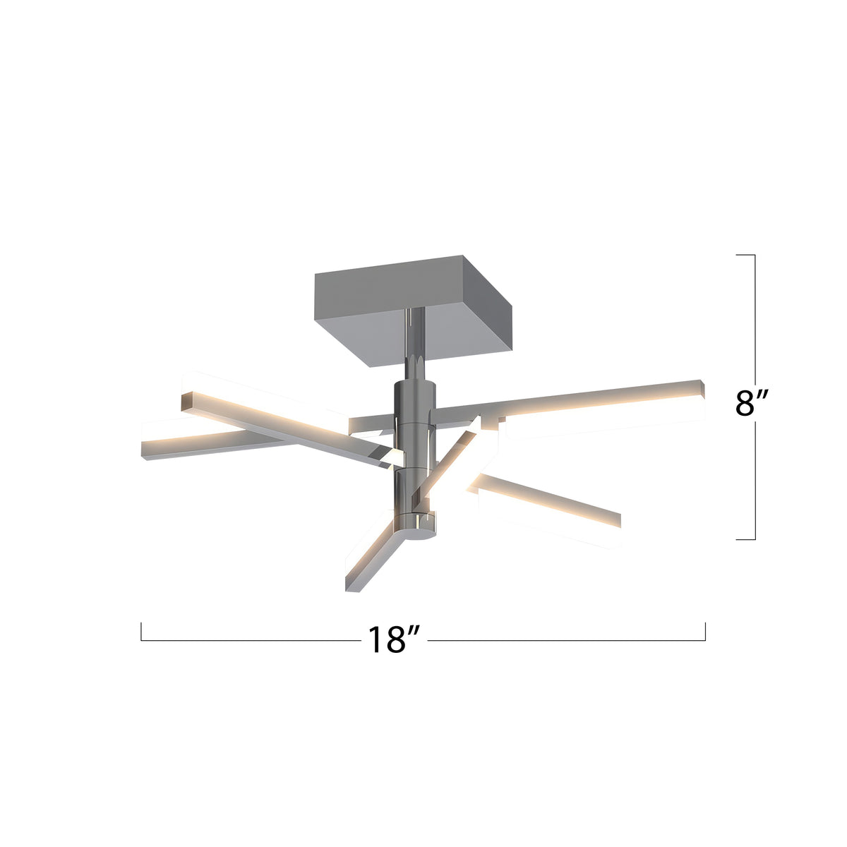 Stix - LED Semi-Flush Mount - Chrome