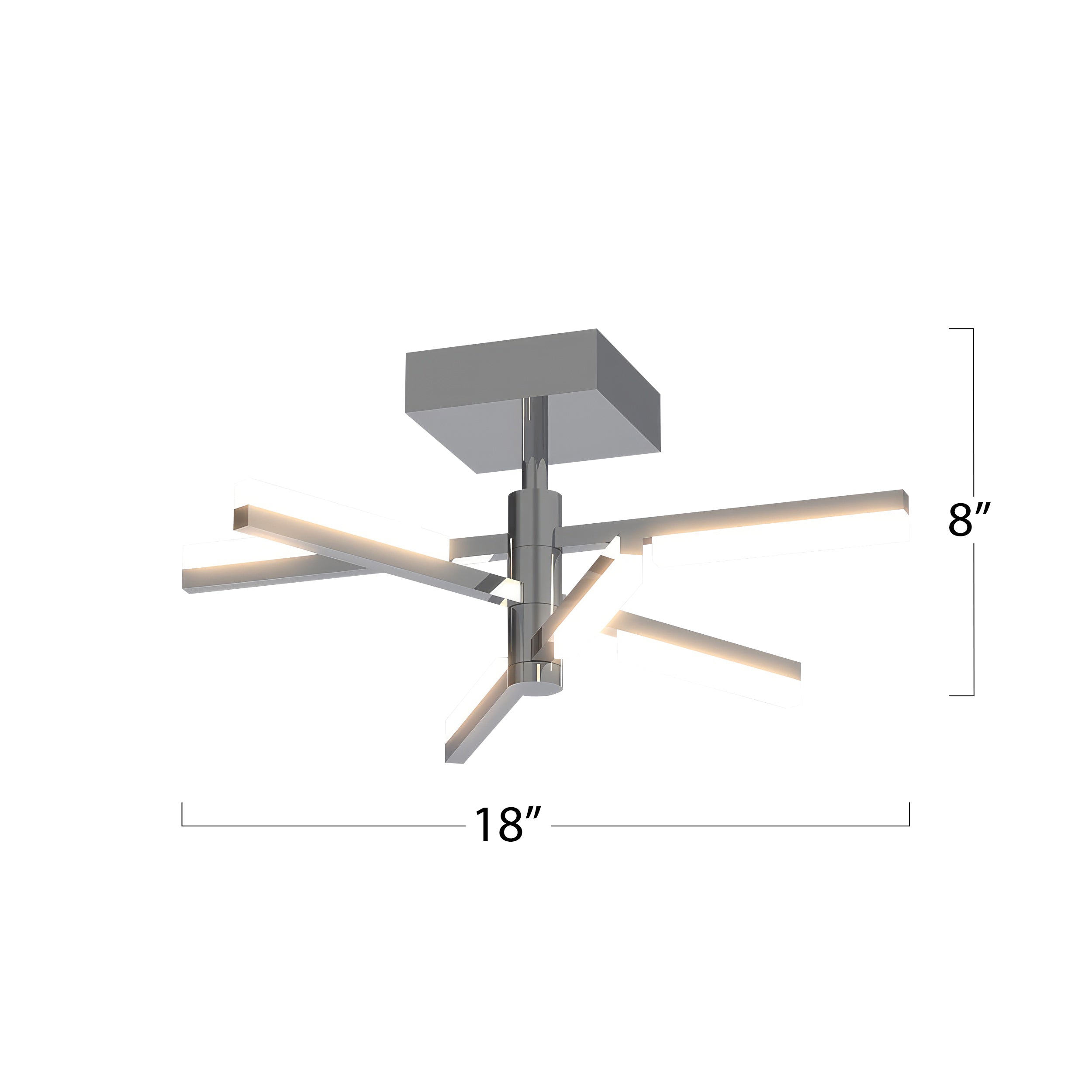 Stix - LED Semi-Flush Mount - Chrome