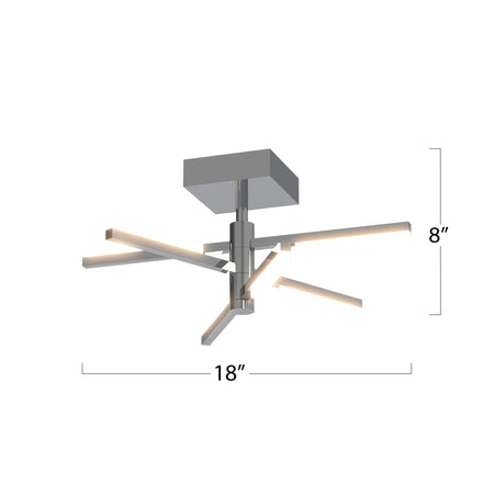 Stix - LED Semi-Flush Mount - Chrome