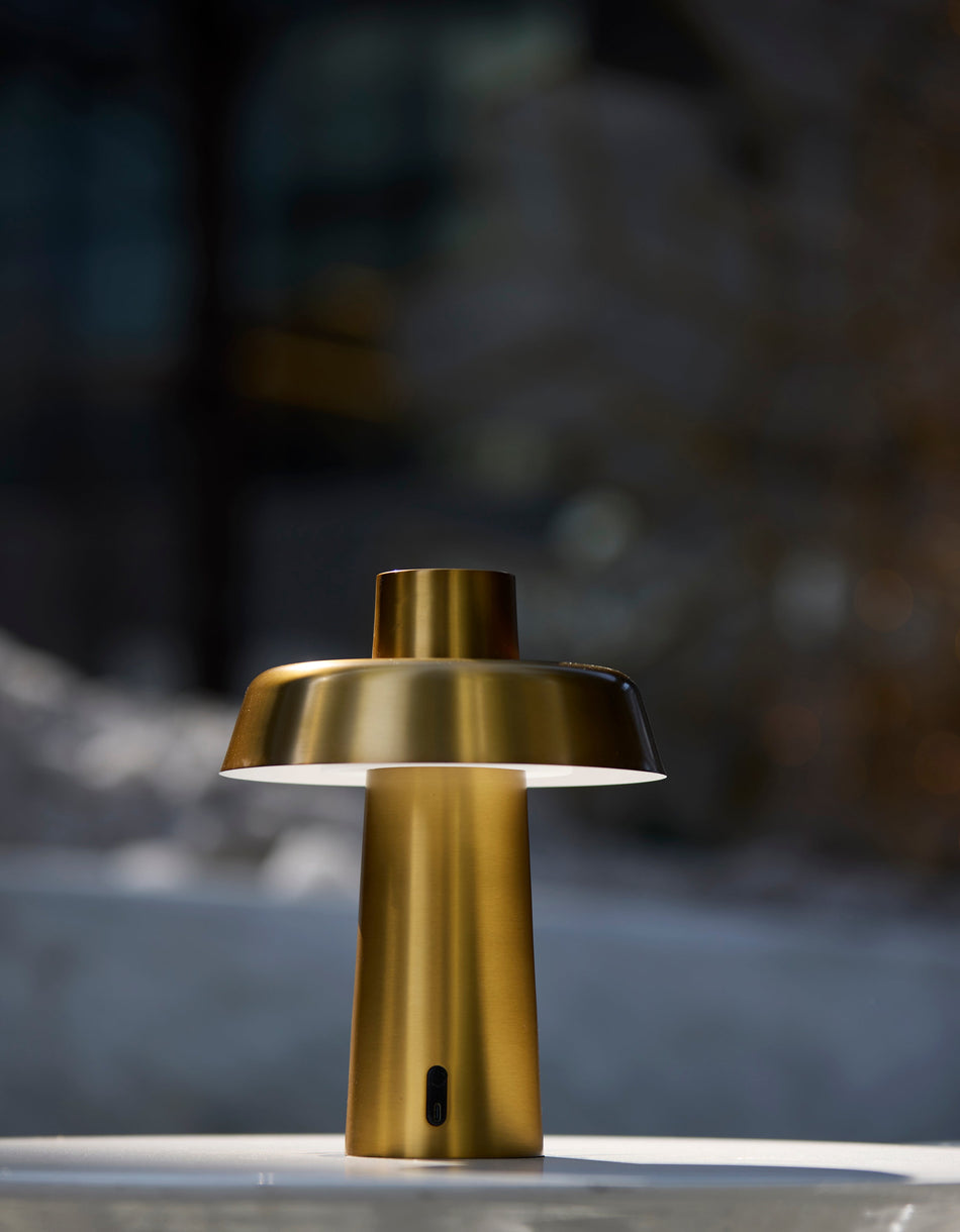Pirlo LED Cordless Table Lamp- Antique Brass
