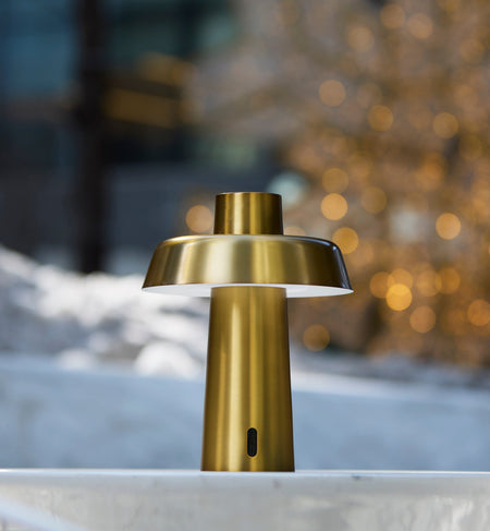Pirlo LED Cordless Table Lamp- Antique Brass