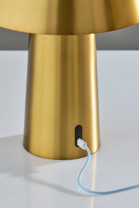 Pina LED Cordless Table Lamp- Antique Brass