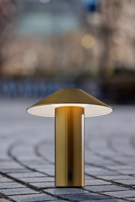 Pina LED Cordless Table Lamp- Antique Brass