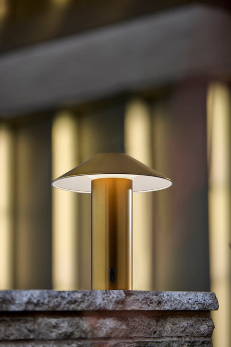 Pina LED Cordless Table Lamp- Antique Brass