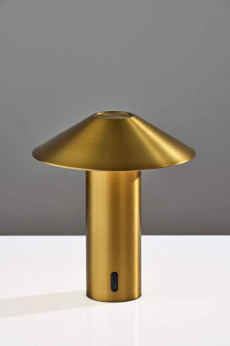 Pina LED Cordless Table Lamp- Antique Brass