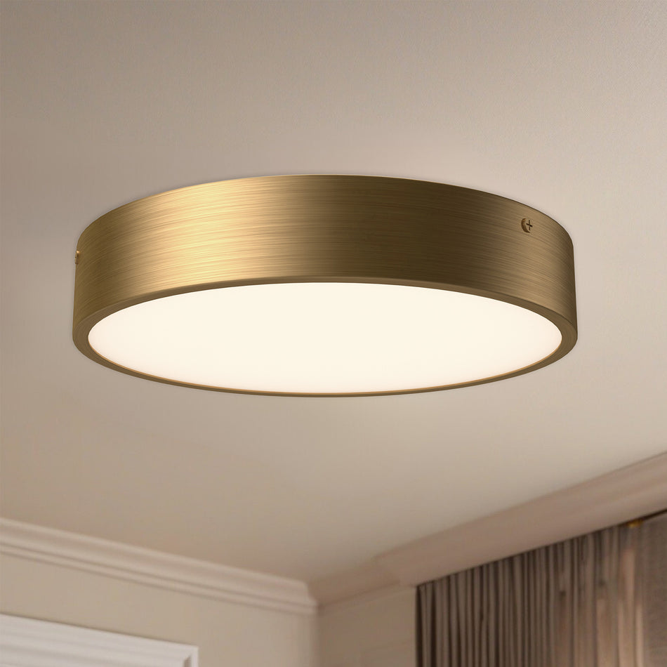 Adelaide 11-in Aged Gold LED Flush Mount by ALORA MOOD